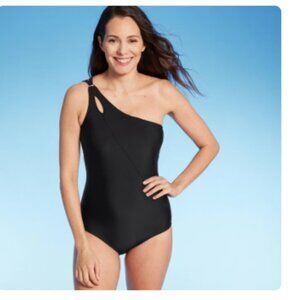 Lands’ End Full Coverage Tummy Control One Shoulder 24W